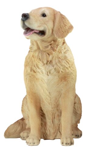 Ebros Gift Ebros Lifelike Realistic Buddy Golden Retriever Statue 20.5" Tall Fine Pedigree Dog Breed Collectible Decor With Glass Eyes