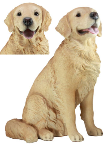 Ebros Gift Ebros Lifelike Realistic Buddy Golden Retriever Statue 20.5" Tall Fine Pedigree Dog Breed Collectible Decor With Glass Eyes