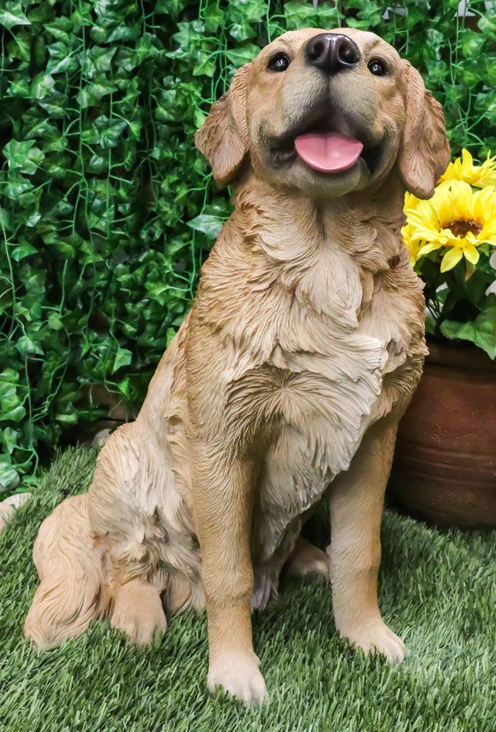ebros gift Ebros Lifelike Realistic Buddy Golden Retriever Statue 20.5" Tall Fine Pedigree Dog Breed Collectible Decor with Glass Eyes