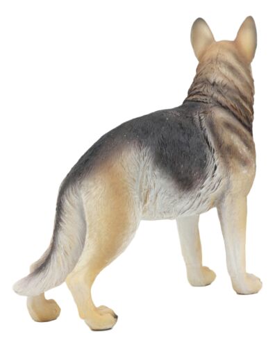 Ebros Gift Ebros Lifelike Realistic German Shepherd Dog Statue With Glass Eyes 8.25" Long Animal Decorative Figurine