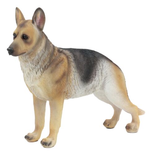 ebros gift Ebros Lifelike Realistic German Shepherd Dog Statue with Glass Eyes 8.25" Long Animal Decorative Figurine