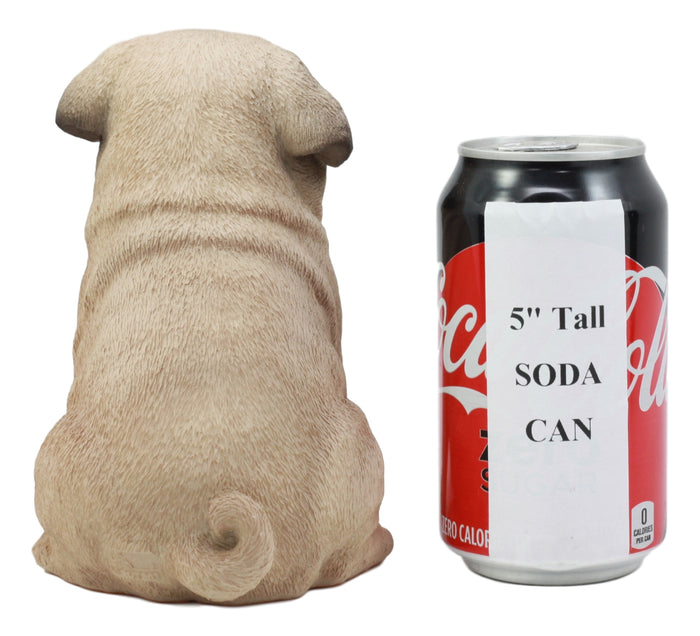 Ebros Gift Ebros Lifelike Sitting Pug Dog Statue 6" Tall Pet Pal Figurine With Glass Eyes