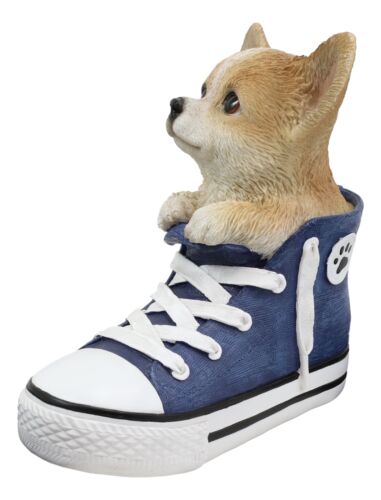 Ebros Gift Ebros Lifelike Taco Chihuahua Puppy Dog In Sneaker Shoe Figurine 6.75"H
