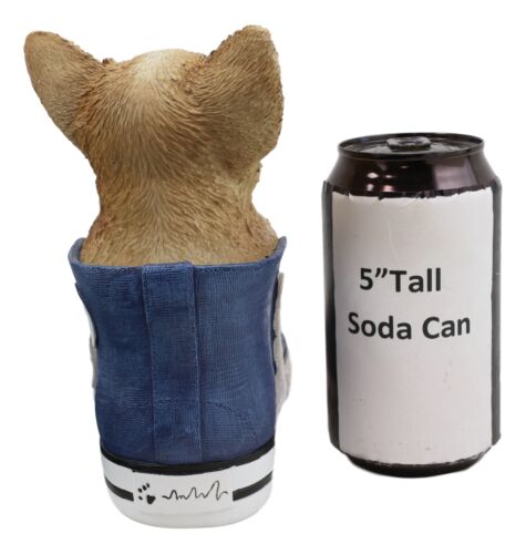 Ebros Gift Ebros Lifelike Taco Chihuahua Puppy Dog In Sneaker Shoe Figurine 6.75"H
