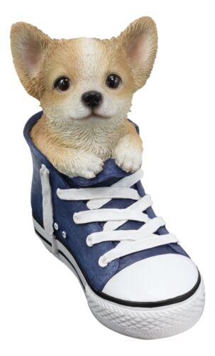 ebros gift Ebros Lifelike Taco Chihuahua Puppy Dog in Sneaker Shoe Figurine 6.75"H