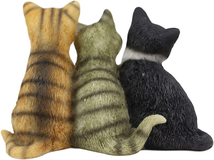 Ebros Gift Ebros Lifelike Trio Shorthair Kittens Cats Sitting Side By Side Figurine 5" Long