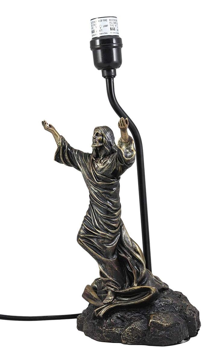 Ebros Gift Ebros Light Of The World Jesus Christ With Widespread Arms Sculptural Table Lamp Decor