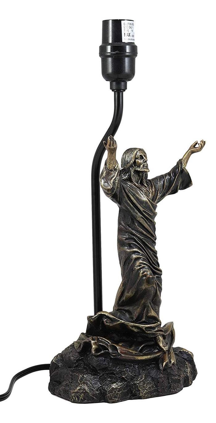 Ebros Gift Ebros Light Of The World Jesus Christ With Widespread Arms Sculptural Table Lamp Decor