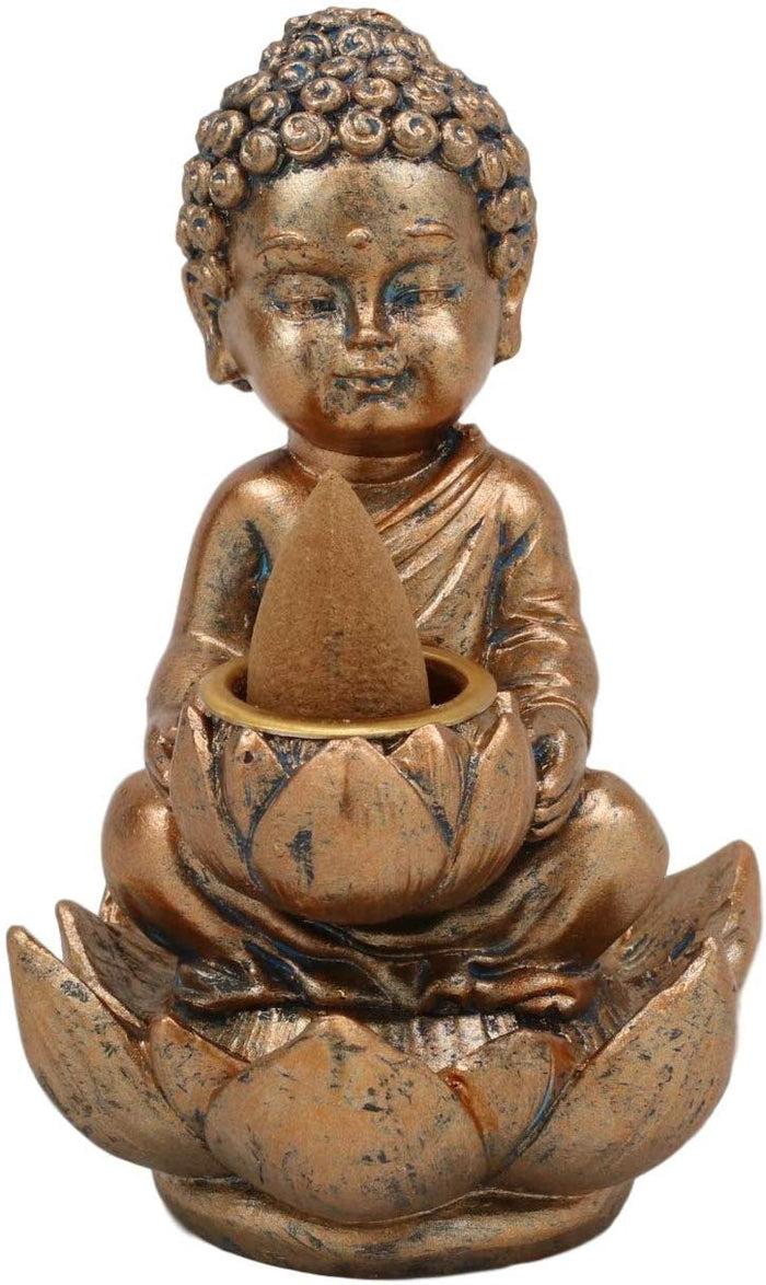 Ebros Gift Ebros Little Baby Jizo Buddha Backflow Incense Cone Burner Holder Statue 4.25"H