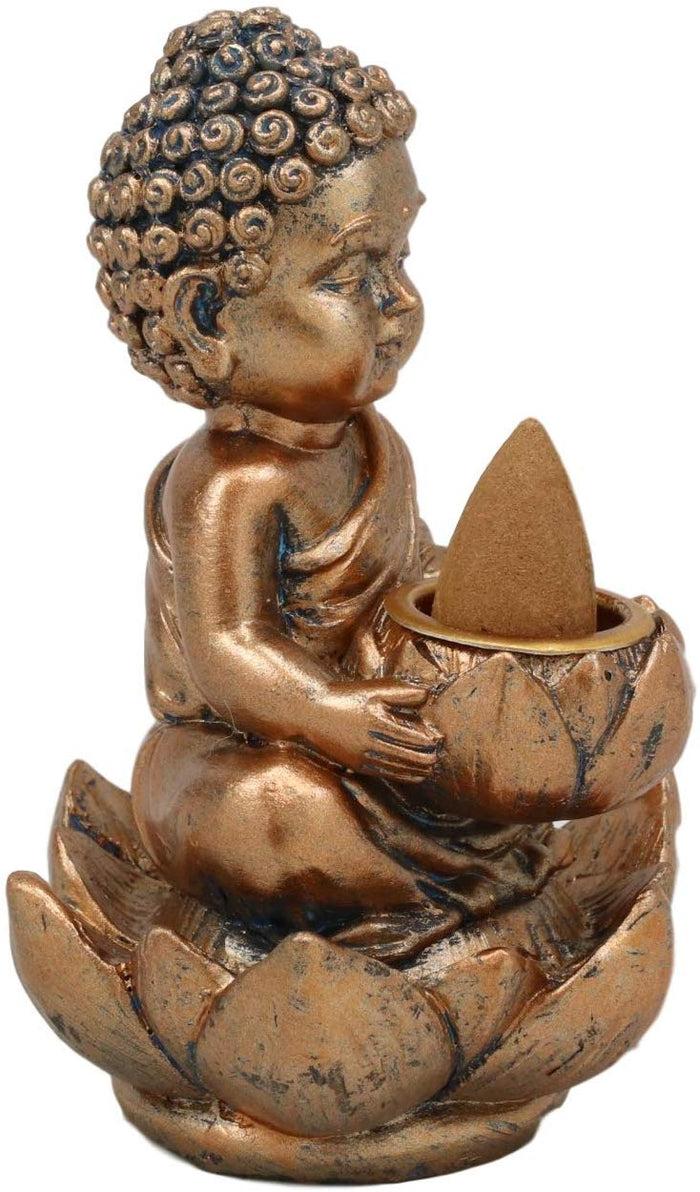 Ebros Gift Ebros Little Baby Jizo Buddha Backflow Incense Cone Burner Holder Statue 4.25"H