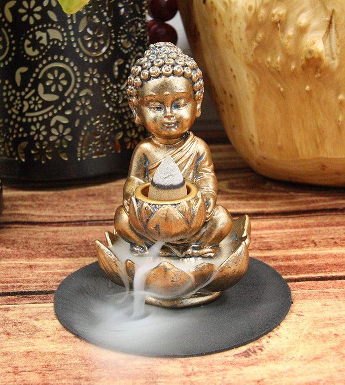 ebros gift Ebros Little Baby Jizo Buddha Backflow Incense Cone Burner Holder Statue 4.25"H