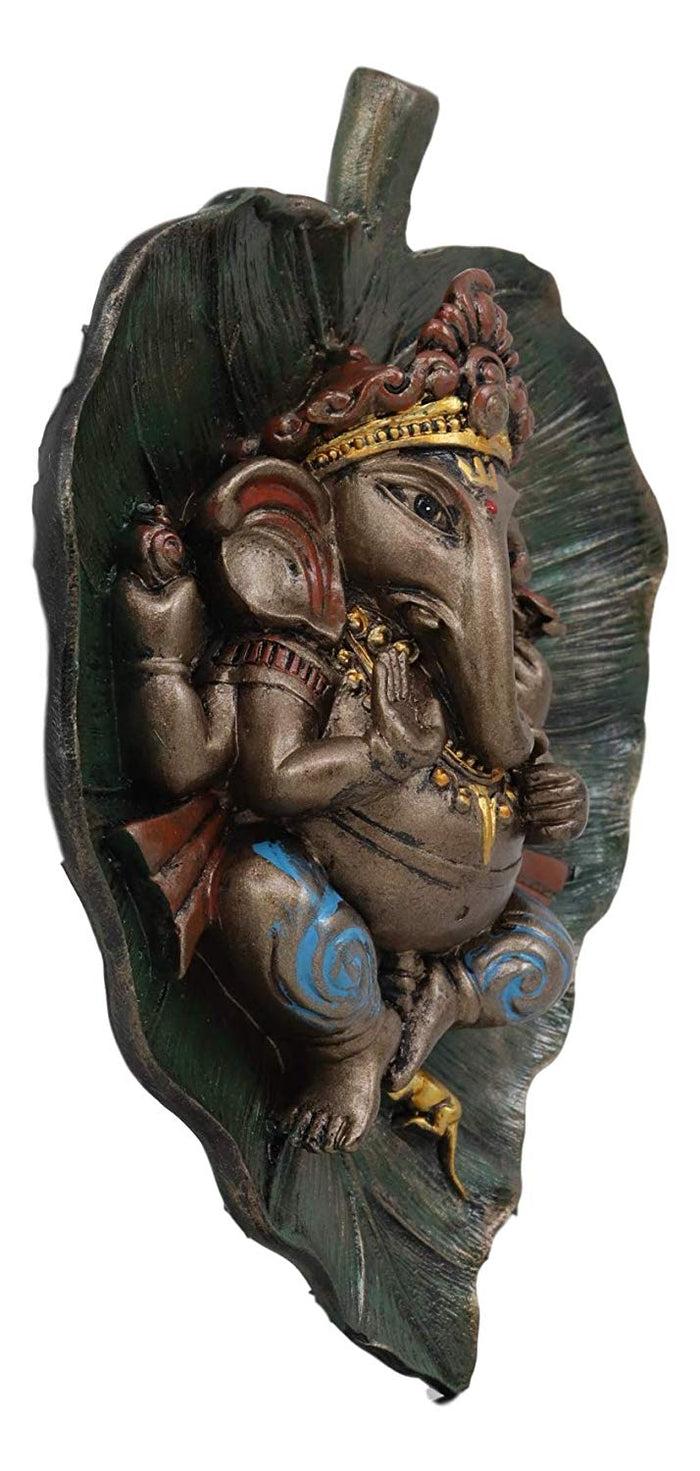 Ebros Gift Ebros Lord Ganesha On Peepal Banyan Leaf Vastu Statue Supreme Hindu God Of Success
