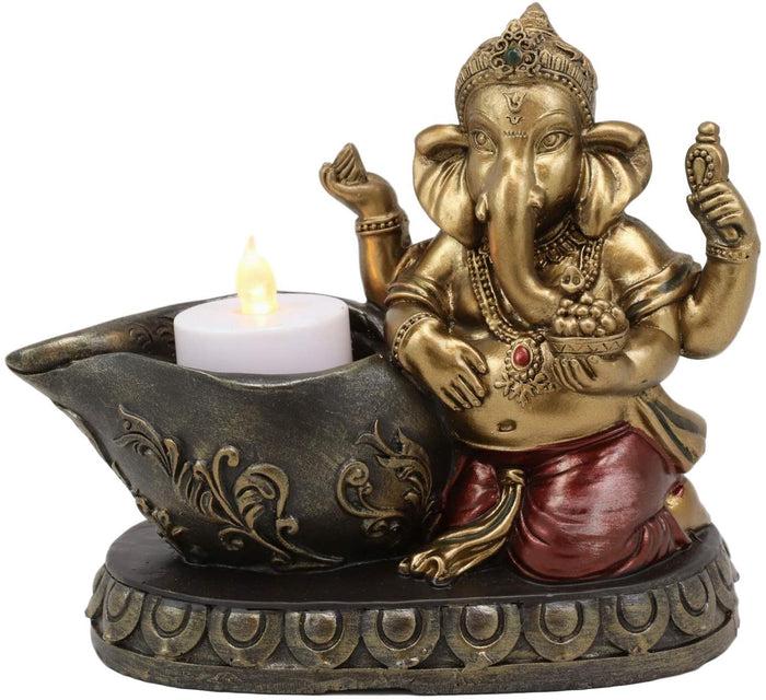 ebros gift Ebros Lord God Ganesha with Modaka Bowl of Sweets Votive Candle Holder Figurine