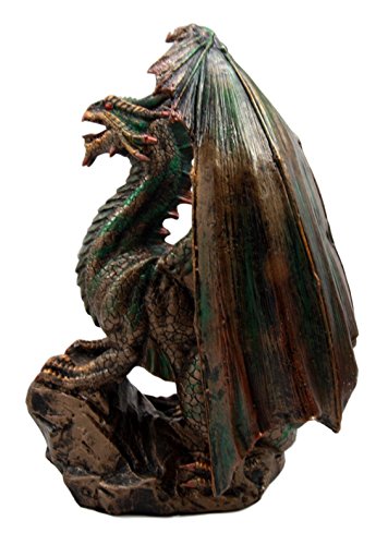 Ebros Gift Ebros Lord Of The Skies Roaring Rust Fire Dragon Figurine 9" H Mythical Fantasy