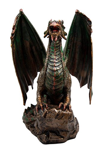 Ebros Gift Ebros Lord Of The Skies Roaring Rust Fire Dragon Figurine 9" H Mythical Fantasy