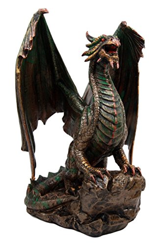 Ebros Gift Ebros Lord Of The Skies Roaring Rust Fire Dragon Figurine 9" H Mythical Fantasy