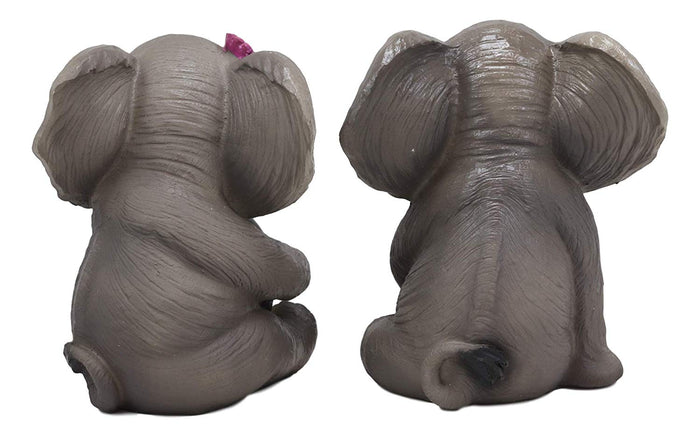 Ebros Gift Ebros Love Is In The Air Lucky Elephant Couple Figurines 2 Parts Set 7.25"L