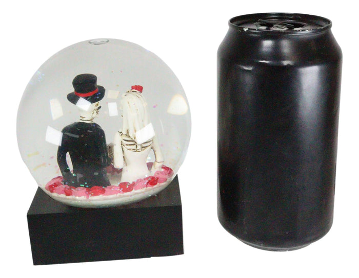 Ebros Gift Ebros Love Never Dies Wedding Day Bride And Groom Skeleton Glitter Water Globe