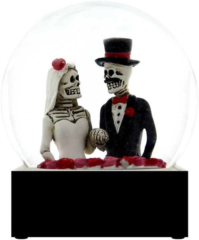 ebros gift Ebros Love Never Dies Wedding Day Bride and Groom Skeleton Glitter Water Globe