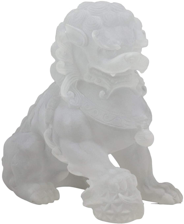Ebros Gift Ebros Lucite Acrylic Translucent Left And Right Pair Of Foo Dog Lion Statues Set