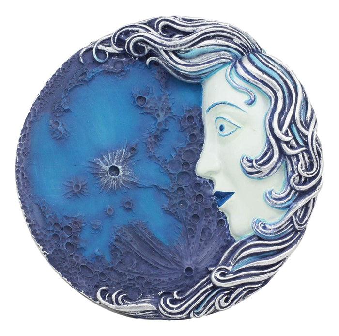 ebros gift Ebros Luna Selene Moon Goddess Decor Wall Plaque 5.25" Diameter Wiccan Wicca Art Decorative Sculpture by Oberon Zell