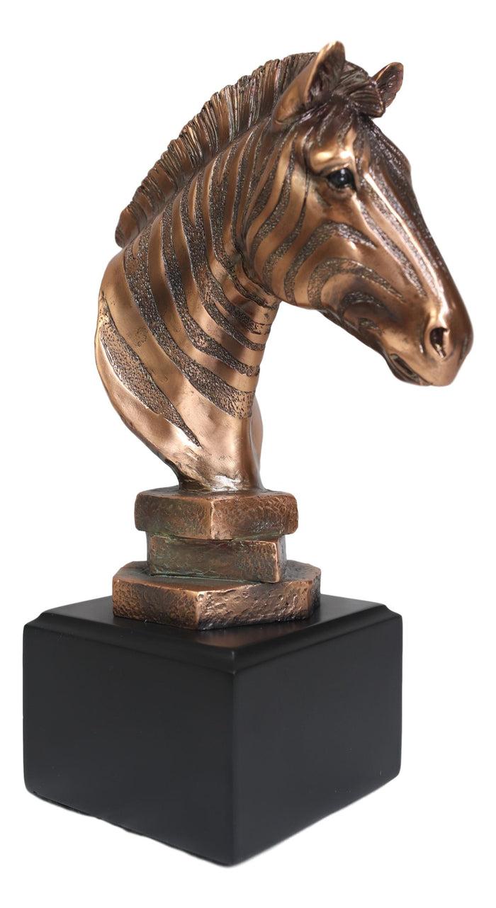 Ebros Gift Ebros Madagascar Safari Zebra Horse Bust Statue In Bronze Electroplated Finish