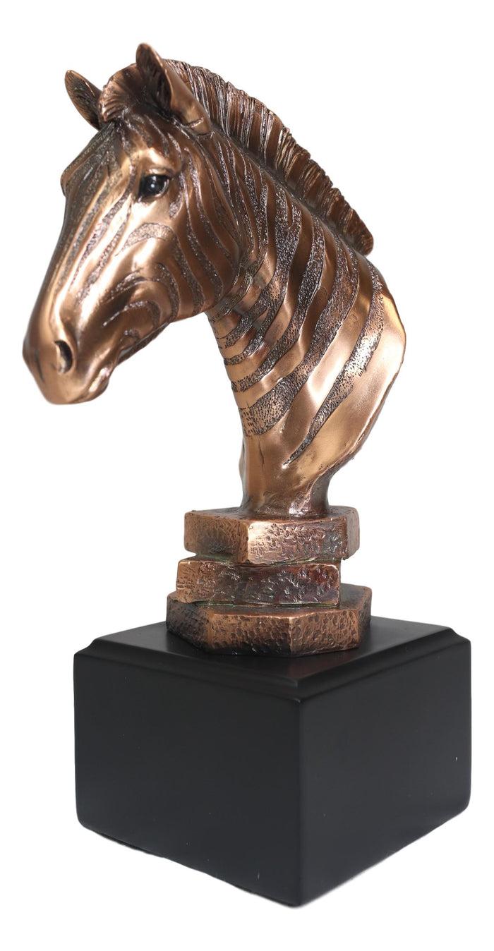 Ebros Gift Ebros Madagascar Safari Zebra Horse Bust Statue In Bronze Electroplated Finish