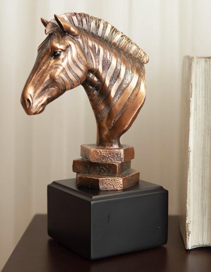 ebros gift Ebros Madagascar Safari Zebra Horse Bust Statue In Bronze Electroplated Finish
