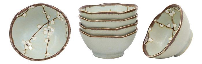 Ebros Gift Ebros Made In Japan 3.75" Diameter Light Blue Plum Set Of 6 Irregular Bowls