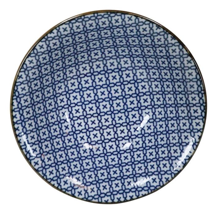 Ebros Gift Ebros Made In Japan 4 Piece Geometry Ceramic Dining Rice Meal Soup Bowls 5.5"Diameter