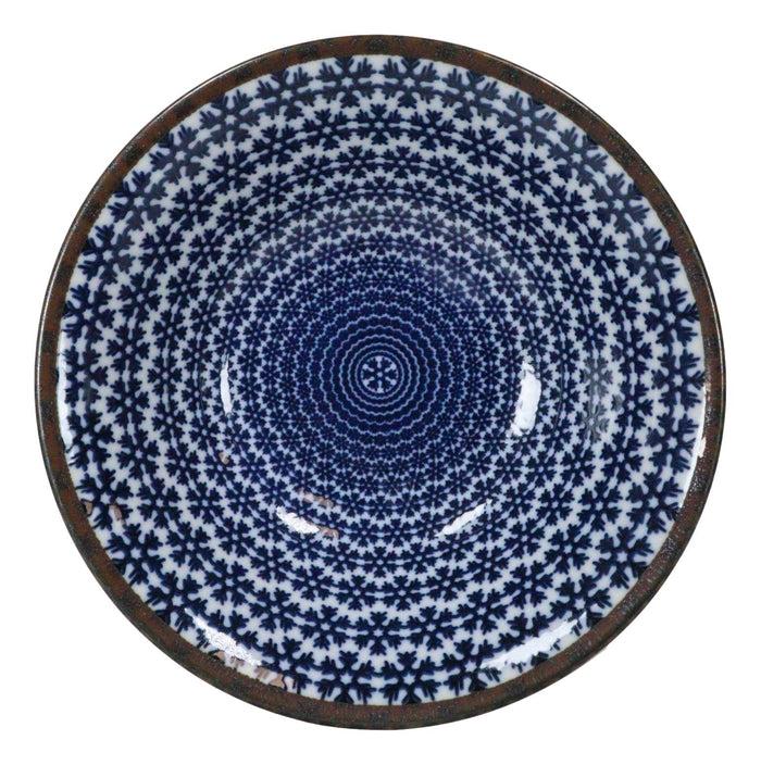 Ebros Gift Ebros Made In Japan 4 Piece Geometry Ceramic Dining Rice Meal Soup Bowls 5.5"Diameter