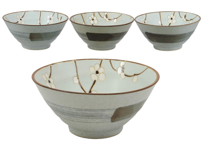 ebros gift Ebros Made In Japan 5"Diameter Light Blue Plum Sakura Bowls 10 oz Set of 4