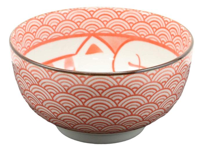 Ebros Gift Ebros Made In Japan Auspicious Lucky Meow Cat Maneki Neko 5"D Porcelain Bowls Set Of 4