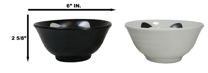 Ebros Gift Ebros Made In Japan Black And White Lucky Meow Cats Bowl Set Of 2 With Chopstick