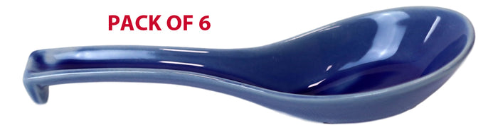 Ebros Gift Ebros Made In Japan Ceramic Glossy Ocean Blue Spoons W/ Ladle Hook Set Of 6