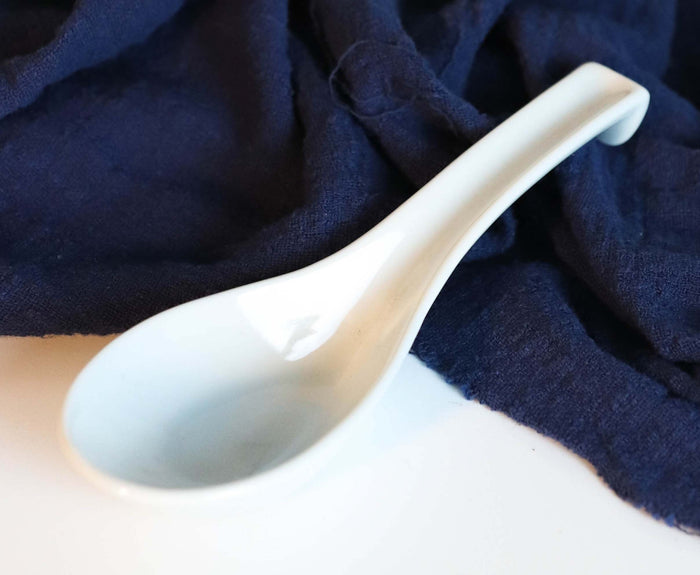 Ebros Gift Ebros Made In Japan Ceramic Glossy White Soup Spoons With Ladle Hook Set Of 6