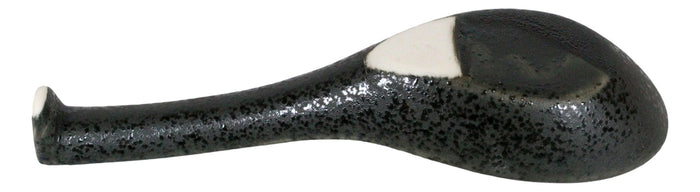 Ebros Gift Ebros Made In Japan Ceramic Speckled Black Soup Spoons With Ladle Hook Set Of 6