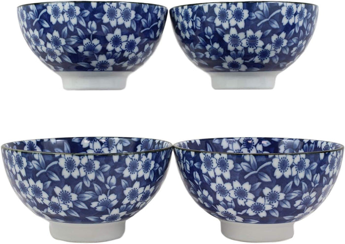 Ebros Gift Ebros Made In Japan Ming Design 12oz Rice Soup Cereal Porcelain Bowls Set Of 4