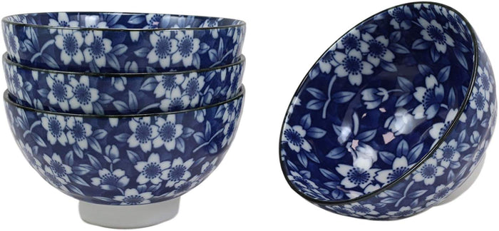 Ebros Gift Ebros Made In Japan Ming Design 12oz Rice Soup Cereal Porcelain Bowls Set Of 4