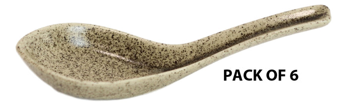 Ebros Gift Ebros Made In Japan Modern Glazed Ceramic Sandstone Brown Soup Spoons Set Of 6