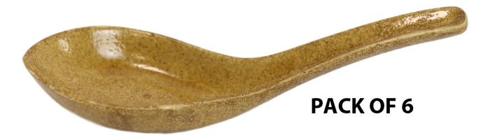 Ebros Gift Ebros Made In Japan Modern Glazed Ceramic Speckled Yellow Soup Spoons Set Of 6