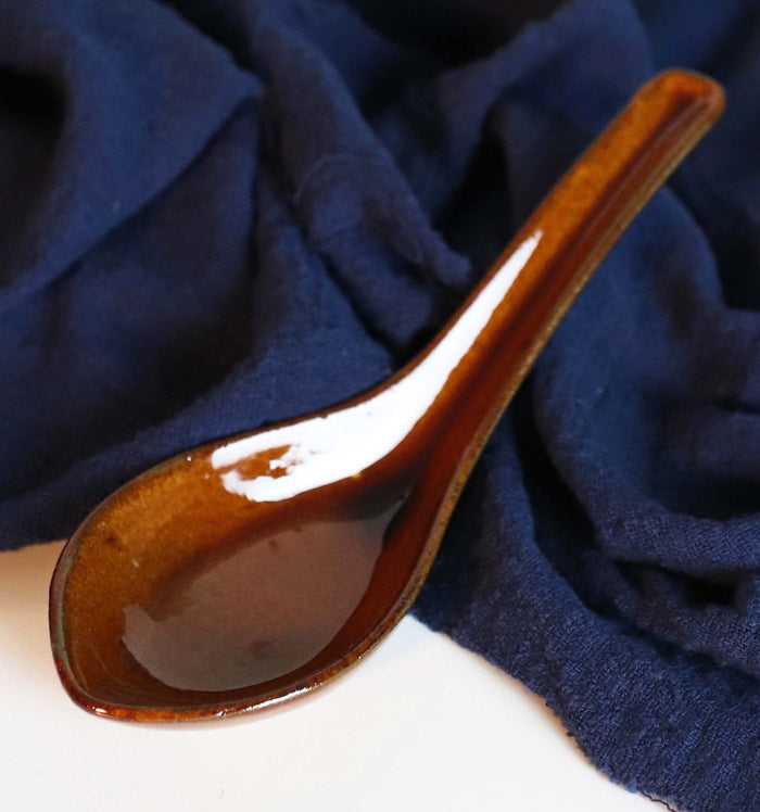 Ebros Gift Ebros Made In Japan Modern Sleek Glazed Ceramic Cherry Red Soup Spoons Set Of 6