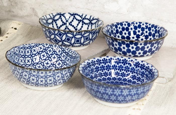 ebros gift Ebros Made In Japan Multi Pattern Ceramic Sauce Appetizer Dipping Bowl Set Serves 4