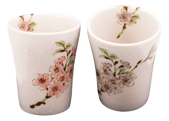 ebros gift Ebros Made In Japan Vintage Victorian Style Colorful Floral Spring Blossoms Porcelain 10oz Cups With Flared Top Set of 2 For Coffee Tea Drink Cup Asian Fusion Decorative Kitchen Home Gift Sets