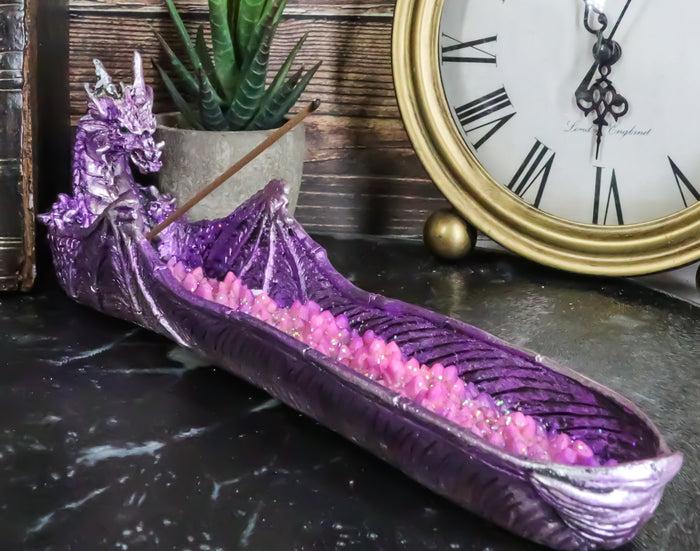ebros gift Ebros Magenta Sunset Dragon Guarding Pink Crystal River Incense Burner Holder