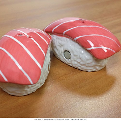 ebros gift Ebros Maguro Tuna Sushi Magnetic Fish Salt and Pepper Shakers Novelty Set