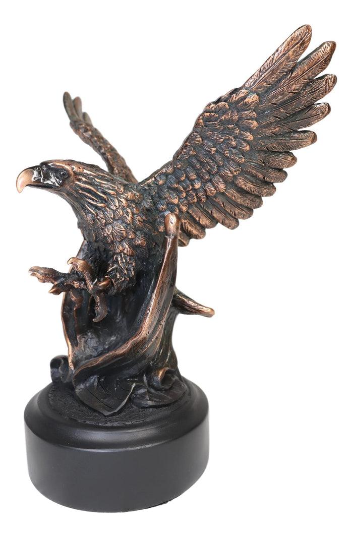 Ebros Gift Ebros Majestic Wings Of Glory Bald Eagle Swooping On American Flag Statue