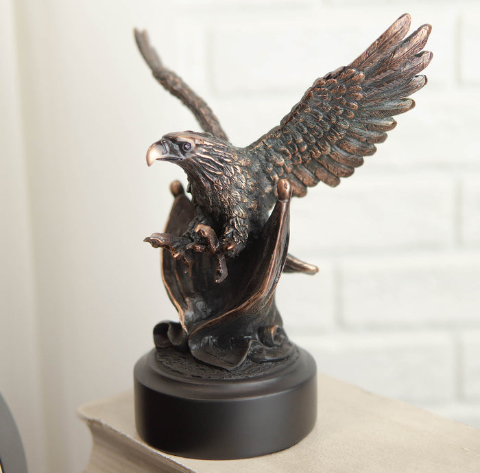 Ebros Gift Ebros Majestic Wings Of Glory Bald Eagle Swooping On American Flag Statue