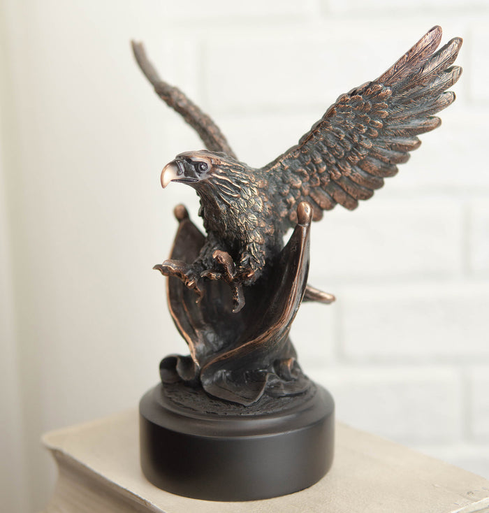 ebros gift Ebros Majestic Wings of Glory Bald Eagle Swooping On American Flag Statue