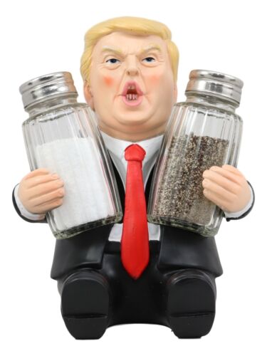 Ebros Gift Ebros Make Flavor Great Again US President Trump Salt & Pepper Shakers Holder